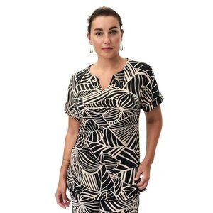 Joseph Ribkoff Black/Multi with Grommets Top Style 232265 NWT